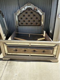 Queen bed frame and nightstand