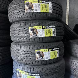 SET OF FOUR NEW TIRES 235/60/18 ATLANDER INCLUDING MOUNT AND BALANCE, ASK FOR SIZES AND BRANDS 