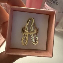 Gold Initial Ring 