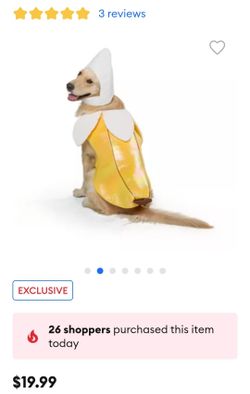 Large Dog Banana Costume - Excellent Condition