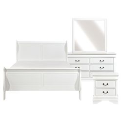 72147W 4PCS BEDROOM SET - QUEEN BED, DRESSER, MIRROR, NS