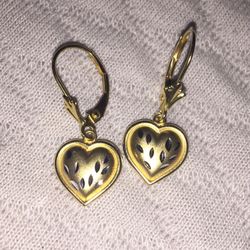 14k Gold Earrings - Solid Hearts