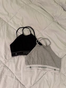 Stussy Halter Bra Top Small Black/Grey