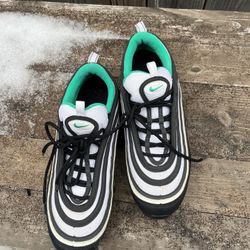 Nike Air Max 97 Black Clear Emerald White Sneakers Size 10