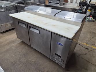 Atosa Refrigerated Pizza Prep Table Commercial Restaurant Cooler WORKS