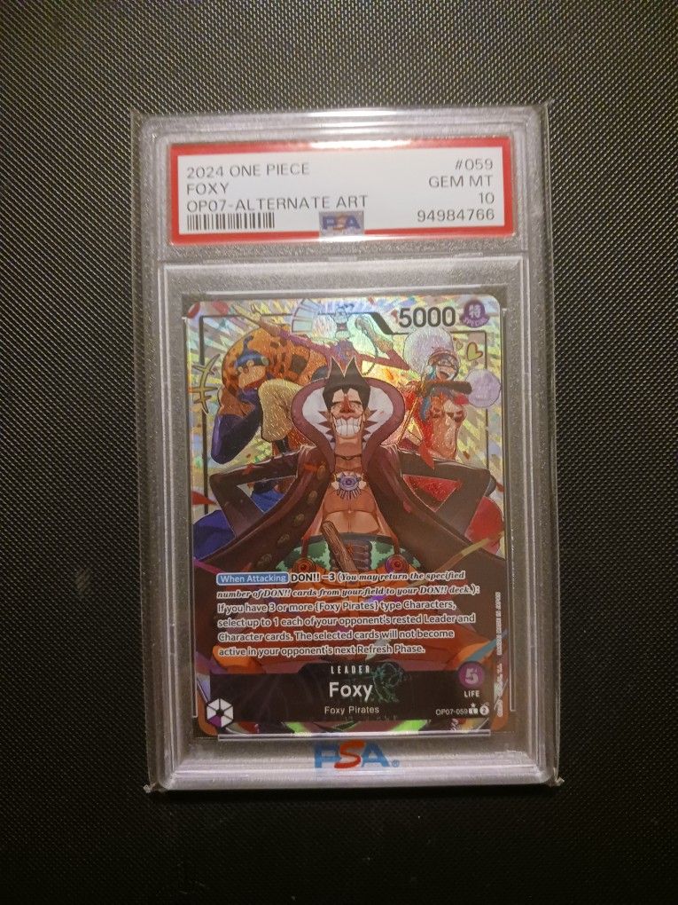 One Piece Card Game TCG Foxy OP07-059 PSA 10