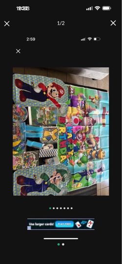 Mario Brothers party supplies