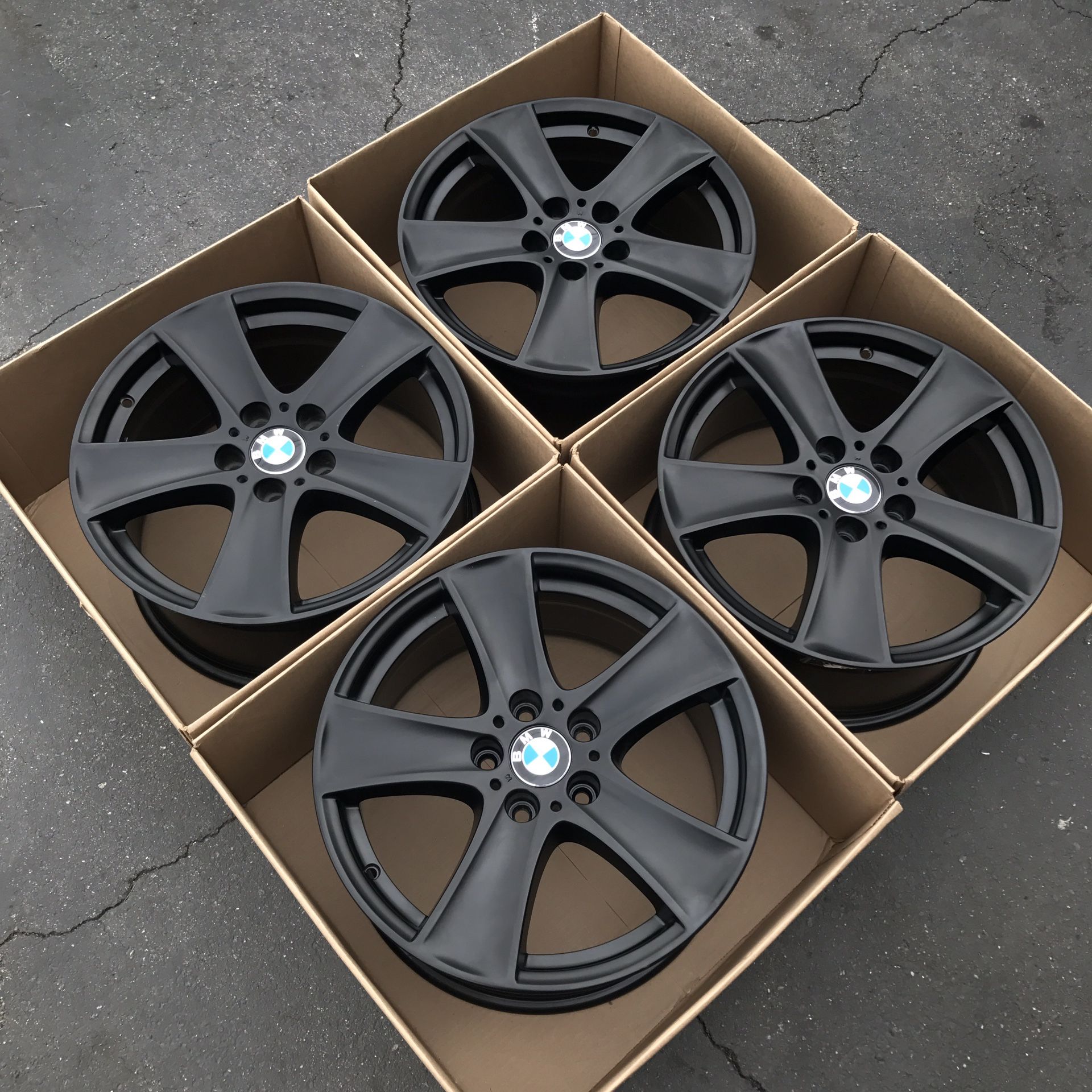 18" oem BMW X5 factory wheels 18 inch semi gloss black rims BMW for ...