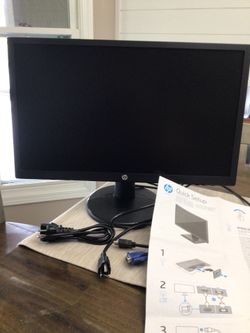 HP V21 FHD 20.7” Monitor with 4 Cords and Quick Setup Guidebook