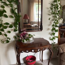 Antique Table And Mirror