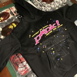 Pink sp5der hoodie XL