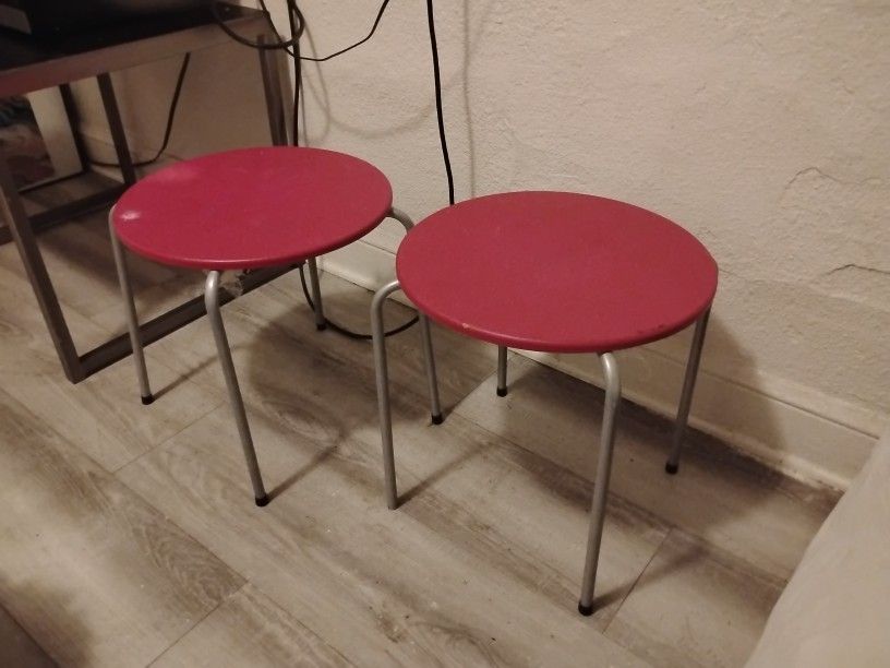 2Hot Pink Stackable End Tables  Both $less