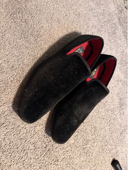 La Milano Black Velvet Smoking Loafers – Men’s Size 10.5