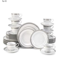 Mikasa Platinum Crown 40 – P Dinnerware Set, Service For 8