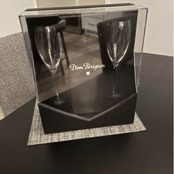 Dom Pérignon gift box with 2 insignia etched champagne flutes (just add your own bottle of champagne)