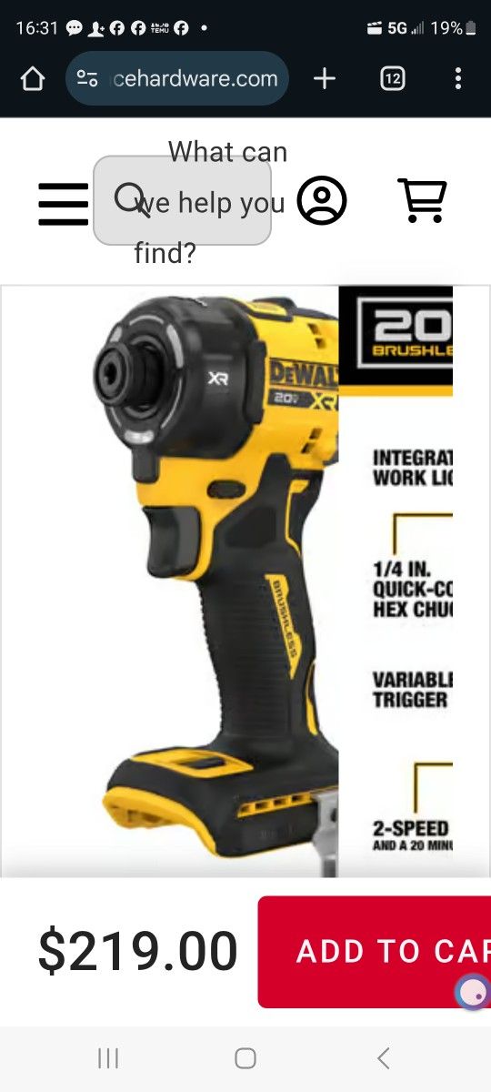 Dewalt 1/4in Impact Driver