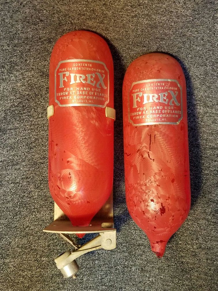 Pair of Firex Glass Fire Extinguisher Grenades