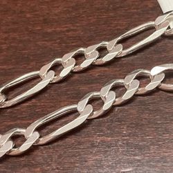 7 mm Wide Sterling Silver Italian Figaro Men’s Braces. 8,5” Long 