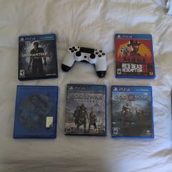 PlayStation 4/PS4 Games (GoW, RDR2, etc. ) + Controller