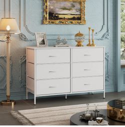 WIDE DRESSER/ 6 Fabric Drawer + TV stand
