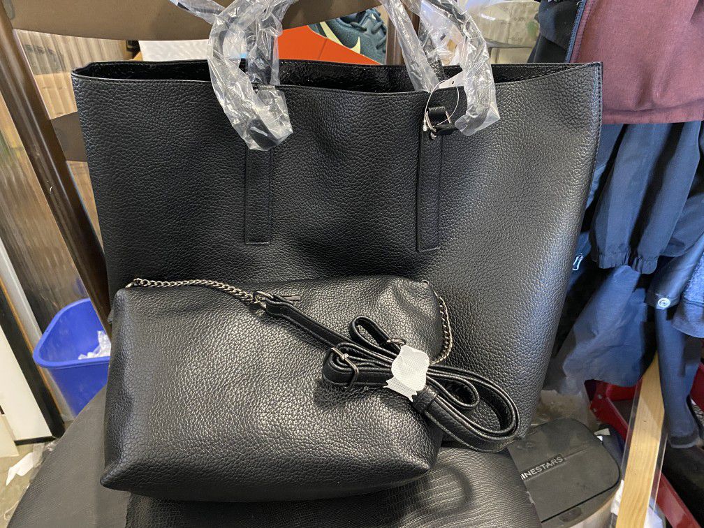 ALDO Black Leather Bag W/ Crossbody
