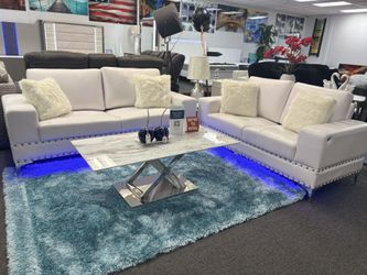 Black Friday Pre-sa;e White Sofa & Loveseat Set For Sale ( Furniture Assembly) New 