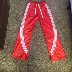 Red Leather Flare Sweatpants