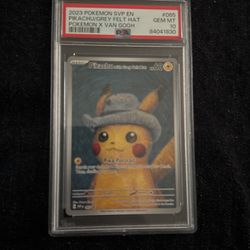 PSA 10 Pikachu Grey Felt Hat Promo Card Pokemon x Van Gogh Museum SVP EN 085