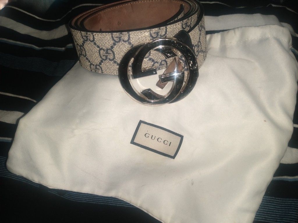 Gucci GG Supreme Belt with G Buckle - Blue - Belts