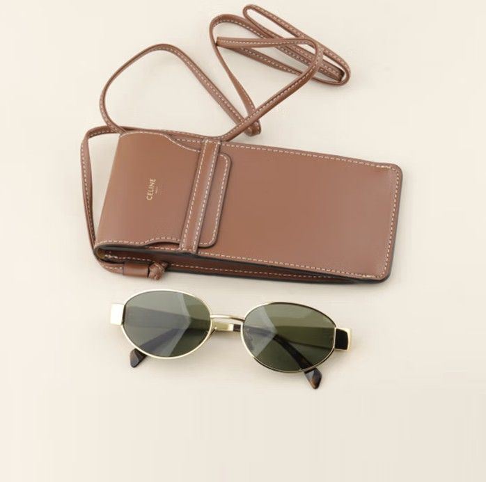 CELINE Triomphe Metal Sunglasses for Women - Chic Arch Logo Shades