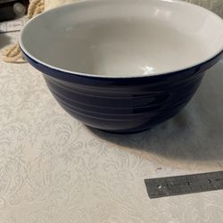 Colbalt Blue And White Bowl, Blue On The Outside, White On The Inside.