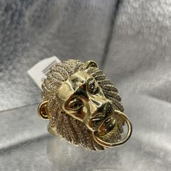 10.8 10KT YG 0.62CTW LION RING