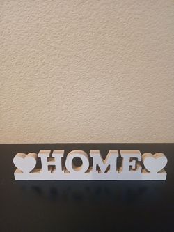 Wooden HOME Sign with Hearts