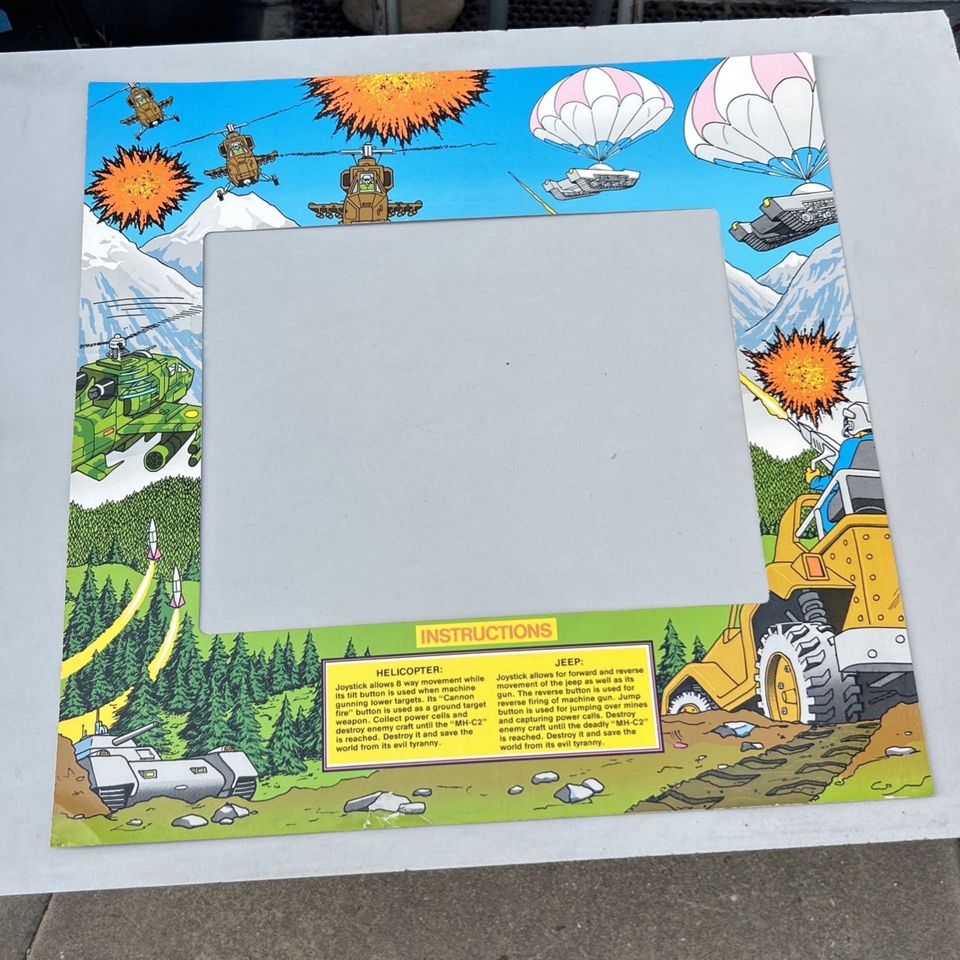 Original Factory Tecmo Silkworm Monitor Bezel Arcade Video Game NOS Vintage Part