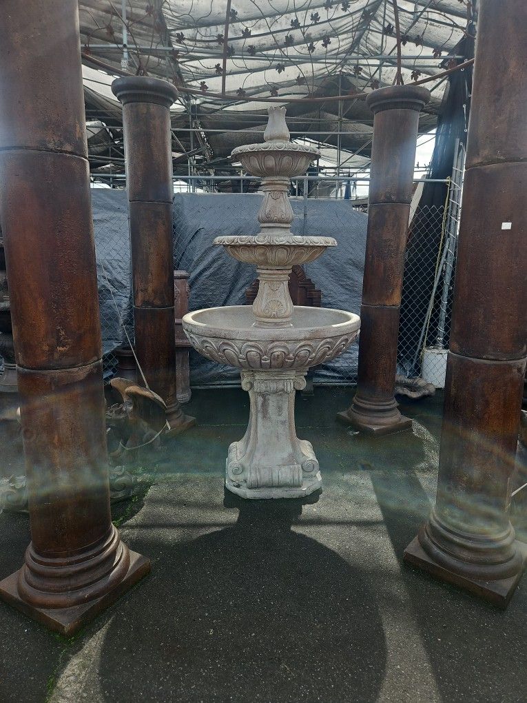 Three Tiered Concrete Water Fountain..NEW!!