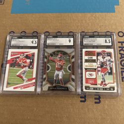 3 Graded Patrick Mahomes Cards