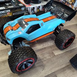 Custom built 1/8 scale RC truck with custom bulldog body and custom wheels $500