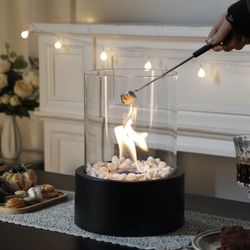 Tabletop Fireplace (Extra Large Black) Decor Ornaments