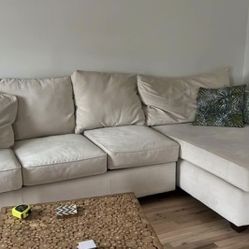 Large White Sectional Couch w/ Chaise