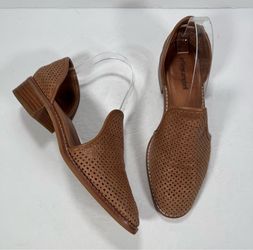 Jeffrey Campbell Brown Leather Open Punch D’Orsay Oxford Shoes Women Size 7.5