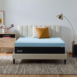 Lucid 4 Inch Memory Foam Mattress Topper, Queen Size #2394F R8