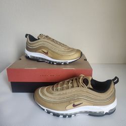 Nike Air Max 97 OG Metalic Gold/varsity Red Size 10