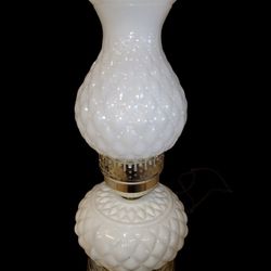 Vintage Milk Glass Side Table Or Bedroom Lamp