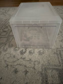 Drop front shoe boxes