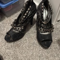 Luxe Black Strappy Heels 
