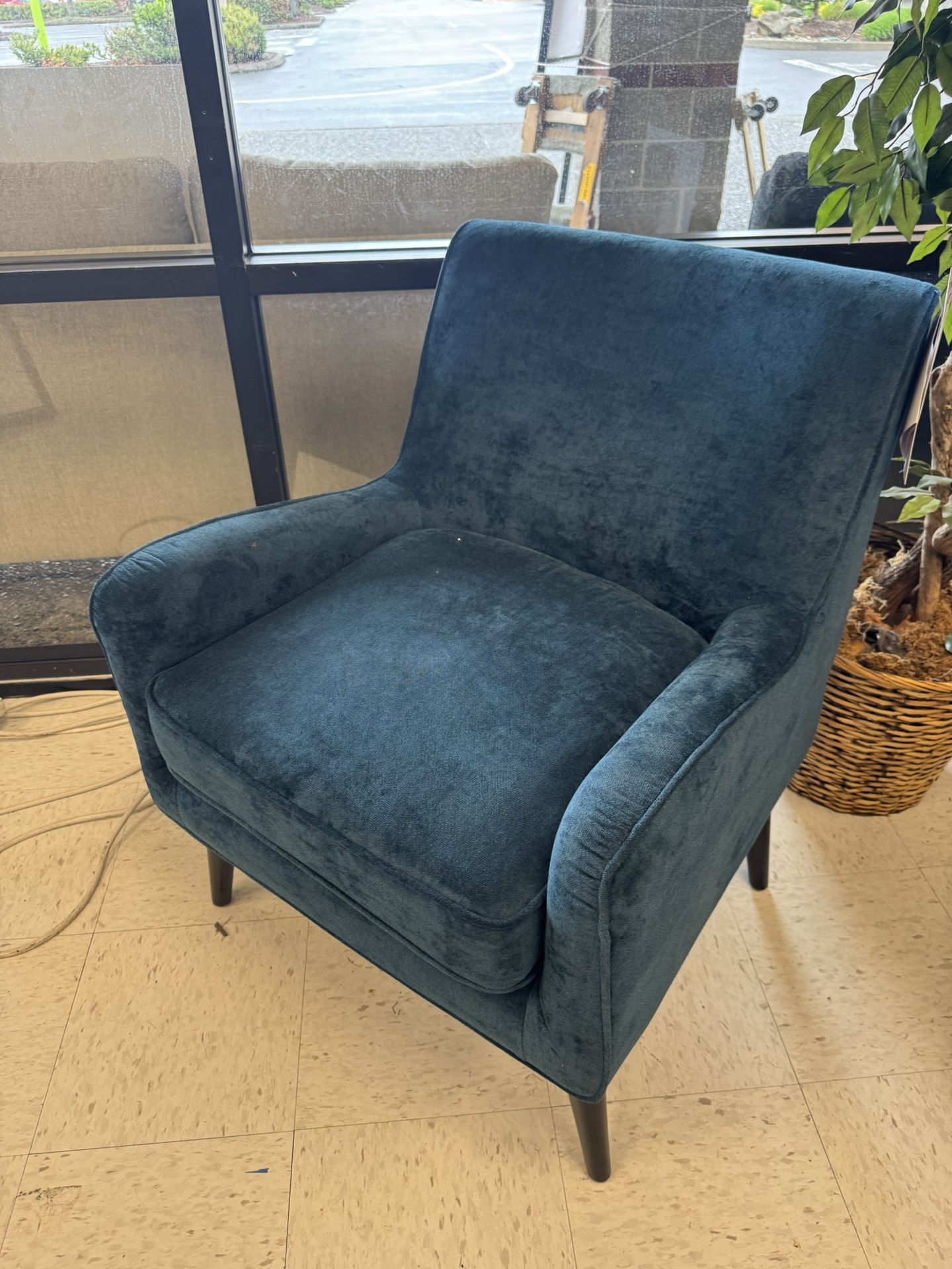 Blue Mid Century Modern Accent Chair