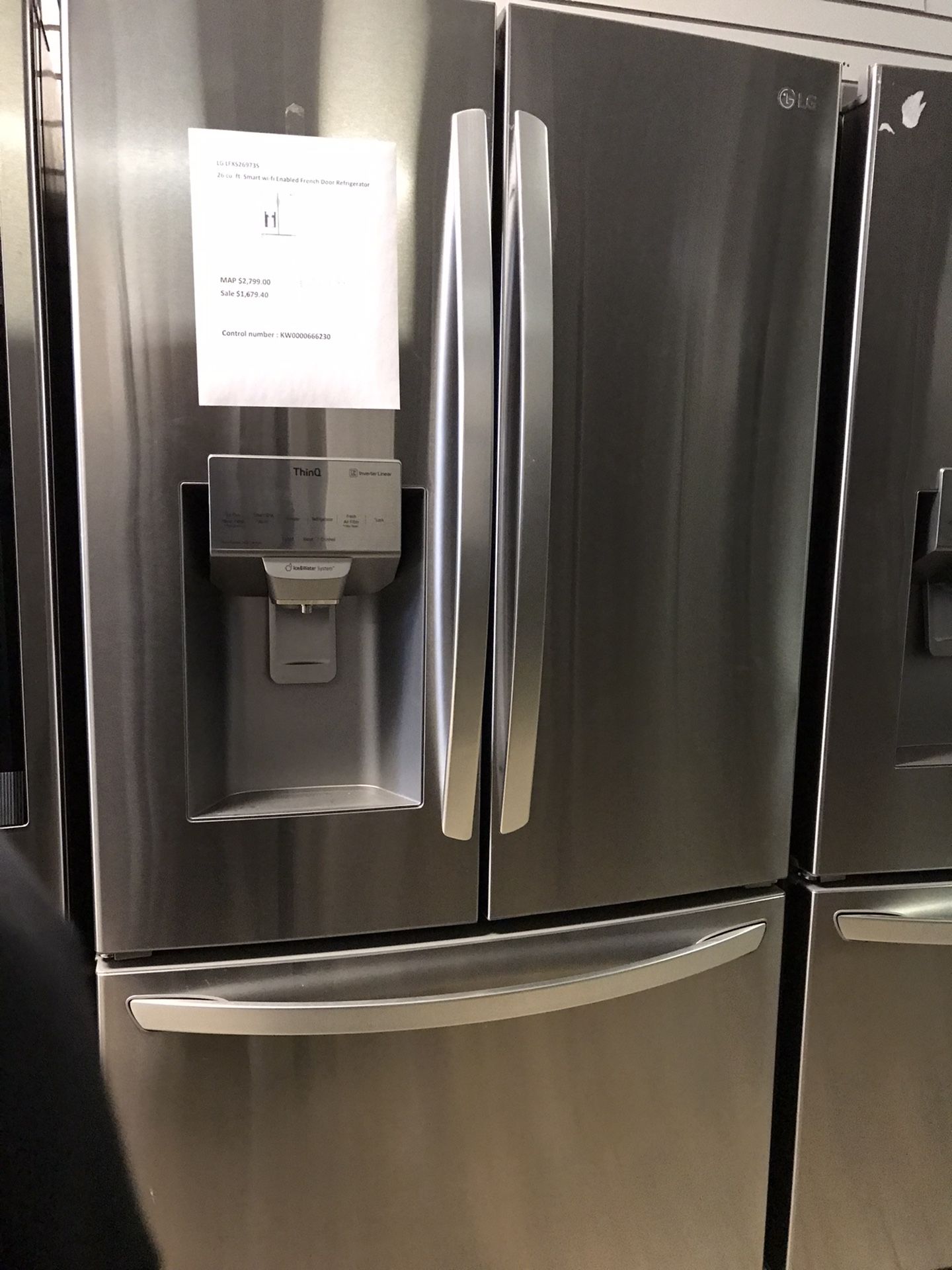 LG 26 cu.ft. Refrigerator on Sale Smart Wi-Fi Enabled French Door Model#LFXS26973S