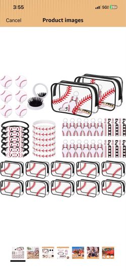 60 Pcs Baseball Gifts Makeup Bag