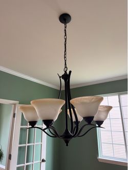 Chain hung Light Fixture 6 bulbs