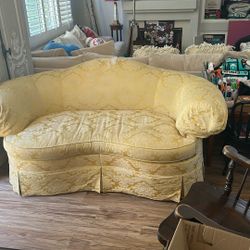 Yellow Damask Couch
